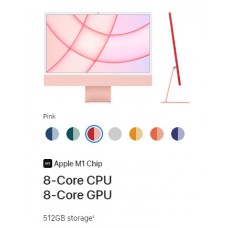 iMac 24-inch with Retina 4.5K display-Apple M1 chip with 8 core CPU and 8 core GPU 512GB-Pink